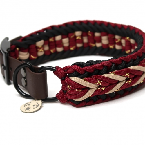 Halsband | Geknüpft | Paracord | Biothane | Braid | Weinrot
