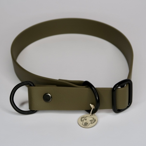 Halsband | Zugstopp | Biothane | Olive | ca. 48 cm
