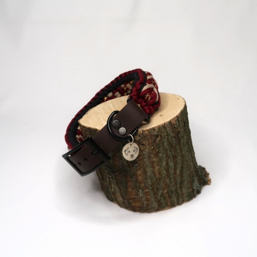 Halsband | Geknüpft | Paracord | Biothane | Braid | Weinrot