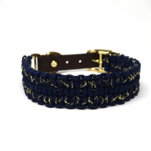 Halsband | Geknüpft | Paracord | Biothane | Classic | Dunkelblau