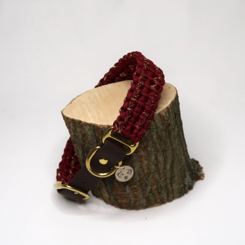 Halsband | Geknüpft | Paracord | Biothane | Classic | Weinrot