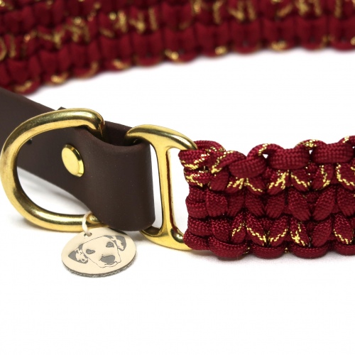 Halsband | Geknüpft | Paracord | Biothane | Classic | Weinrot