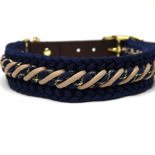 Halsband | Geknüpft | Paracord | Biothane | Twist | Dunkelblau