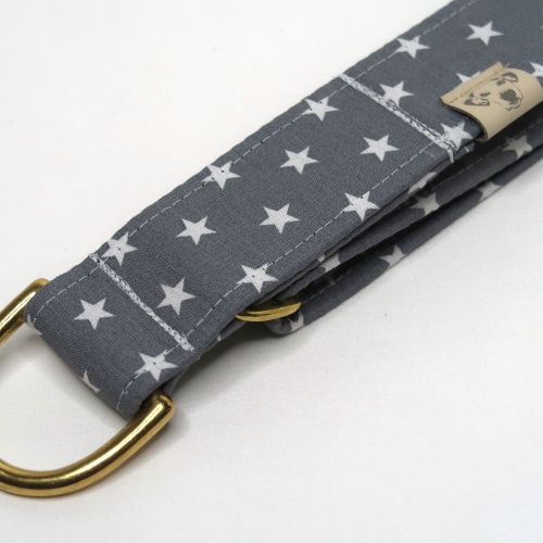 Halsband | Zugstopp | Baumwolle | Sternchen | Grau
