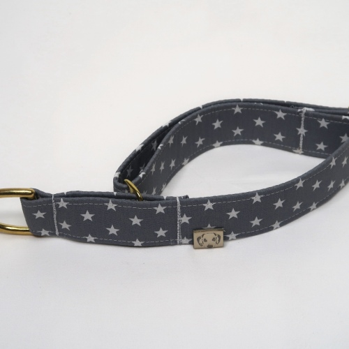 Halsband | Zugstopp | Baumwolle | Sternchen | Grau