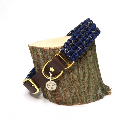 Halsband | Geknüpft | Paracord | Biothane | Classic | Dunkelblau