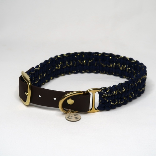 Halsband | Geknüpft | Paracord | Biothane | Classic | Dunkelblau